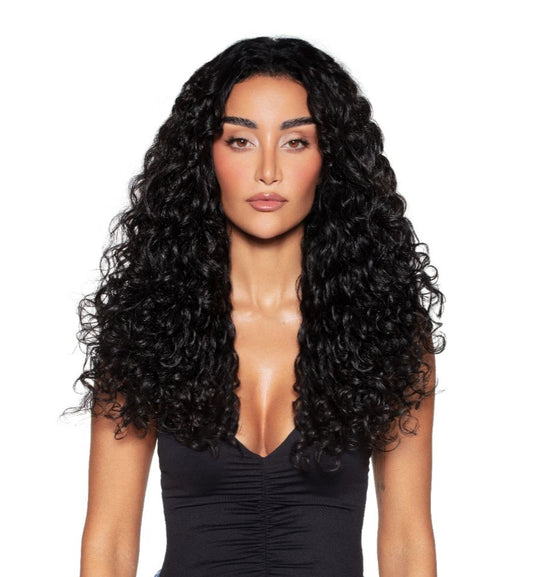 وصلات الشعر الخام "ديب كيرلي" من المعبد الهندي