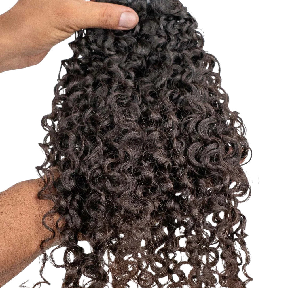 Raw Indian Temple Kinky good Curly Grade 9A Model Number: F8153